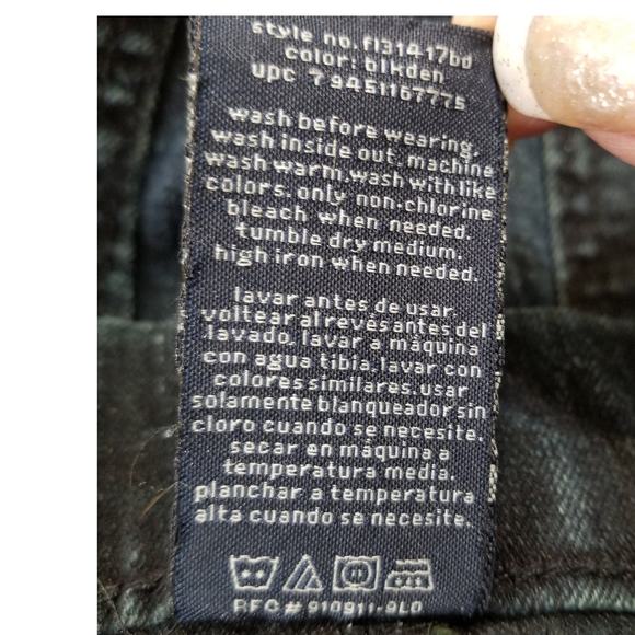 Faded Glory Black Narrow Straight Leg Pull On Stretch Jeans Dark Wash Size 12 - Picture 6 of 6